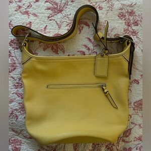 Coach Yellow Leather Shoulder Hobo Bag